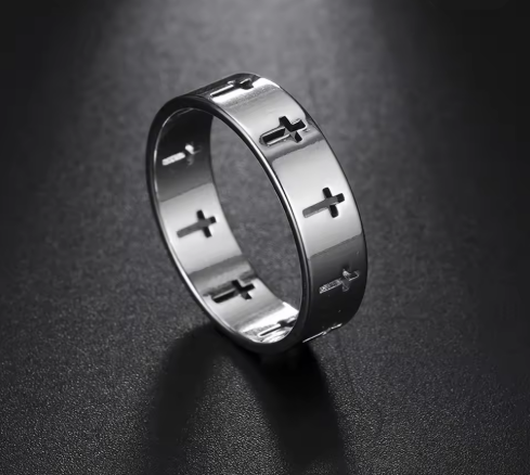 Stainless Steel Cross Ring