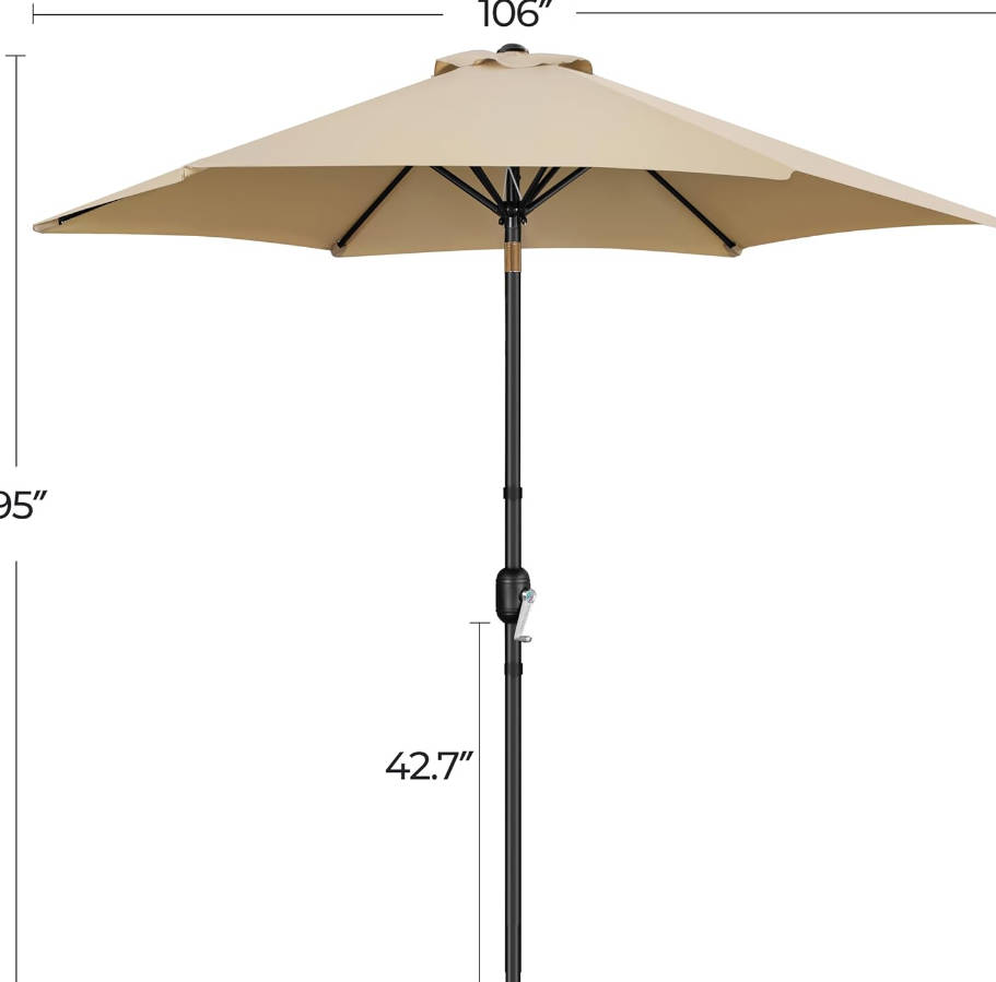 9FT Outdoor Patio Umbrella, Outdoor Table Umbrella with Push Button Tilt and Crank, Yard Sun Shade, UV Protection Waterproof for Garden/Deck/Backyard/Pool