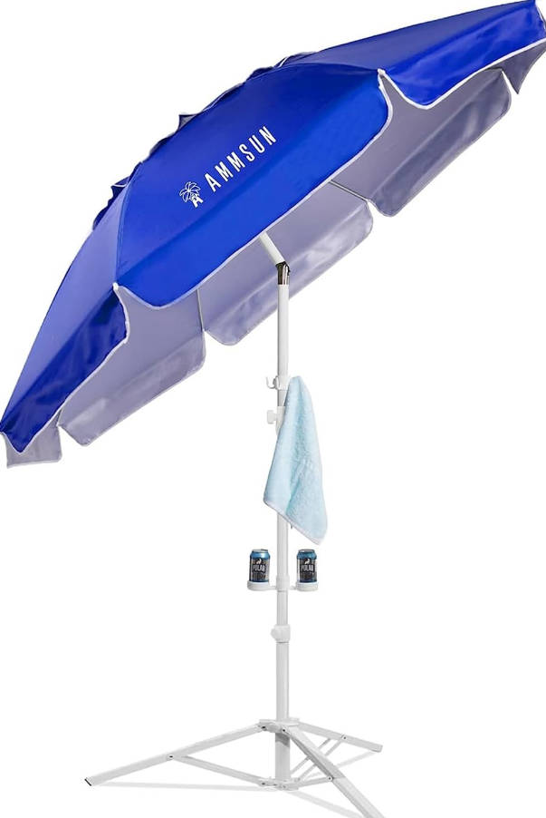 Shade Umbrella, Premium Portable Umbrella with Stand, 6.5ft Lightweight Free Standing Canopy for Sporting Games, Adjustable Instant Sun Protection and Easy to Carry, Blue