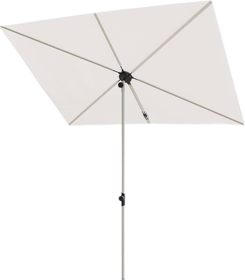 Balcony Umbrella, JENA 6x4 FT Outdoor Umbrella, Rectangular Flat Canopy Versatile Patio Shade with 360 Degree Roating Knob for Deck Apartment, Beige