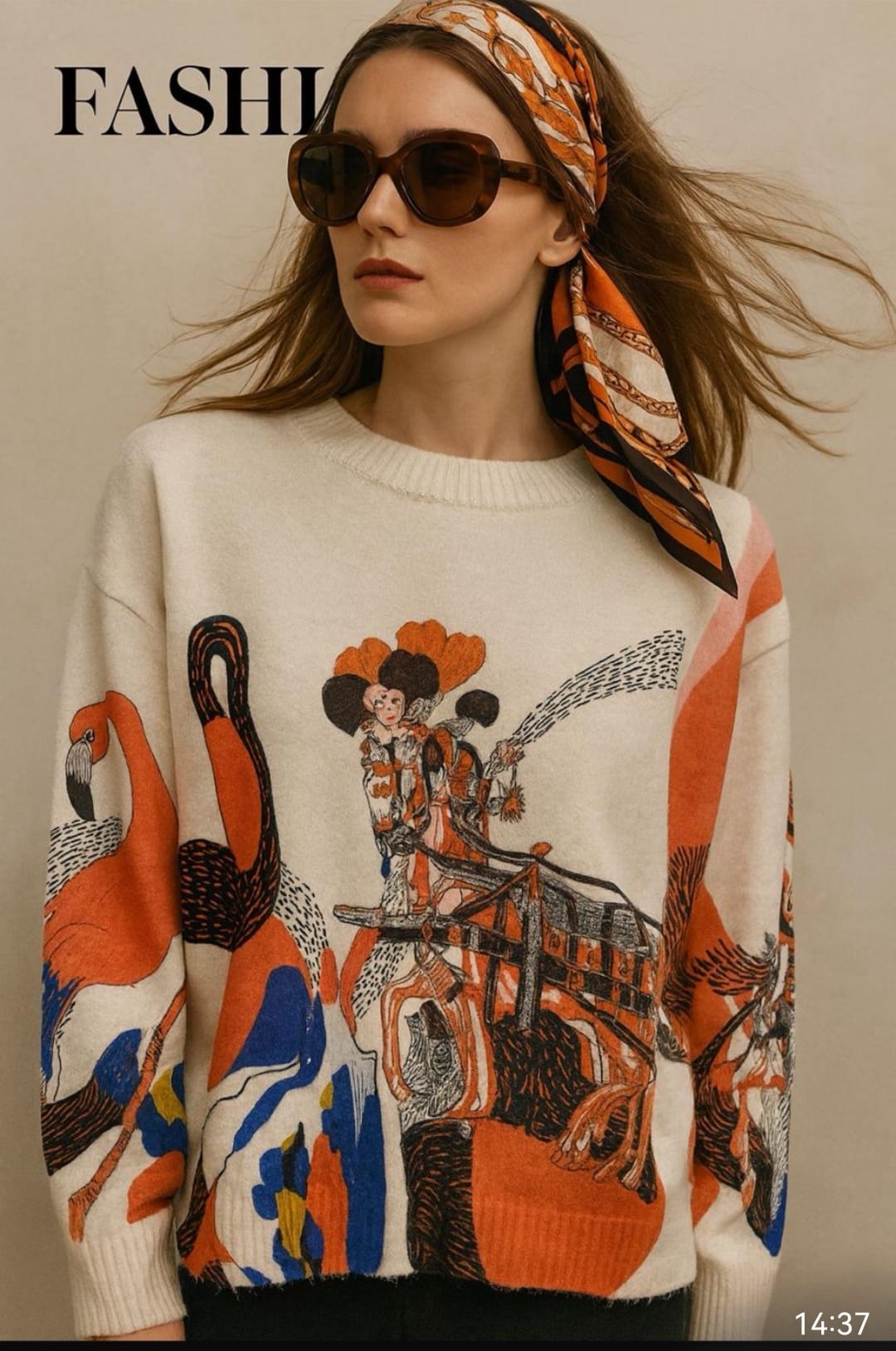 Pull imprimé artistique