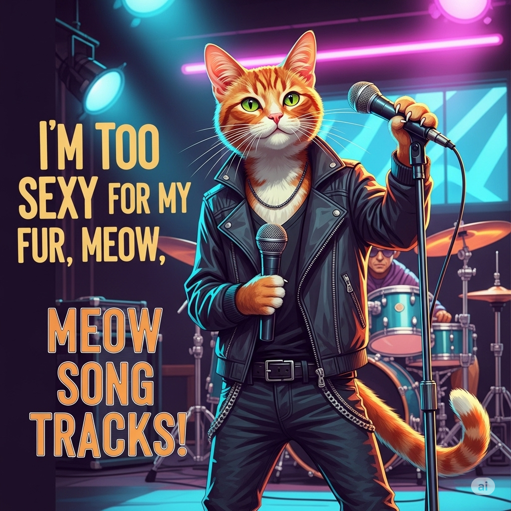 I'm Too Sexy for My Fur, Meow Song Tracks! – A Fabulous Feline Anthem of Catwalk Confidence
