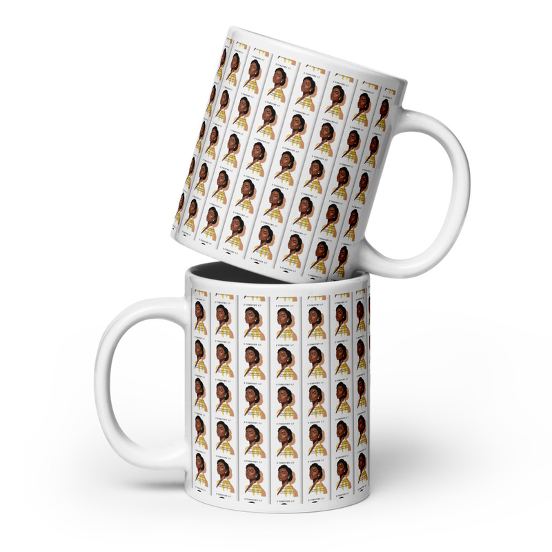 White glossy mug