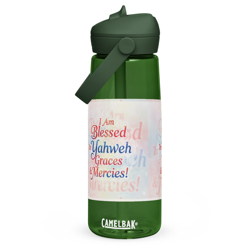 Flip straw water bottle