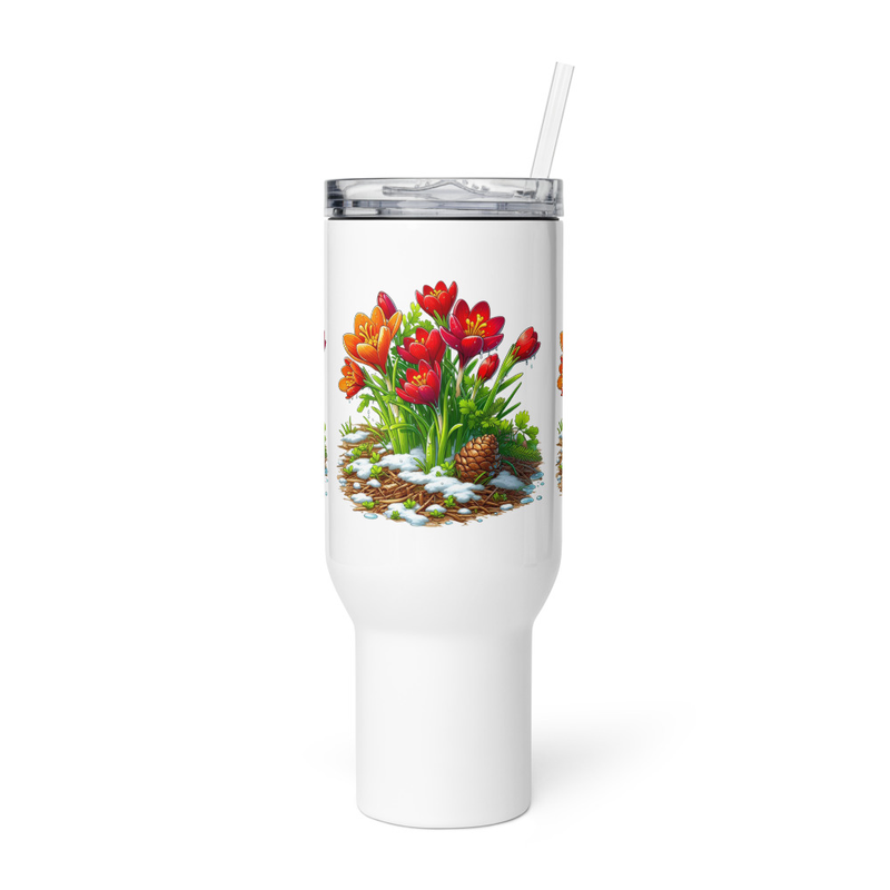 Travel mug with a handle
