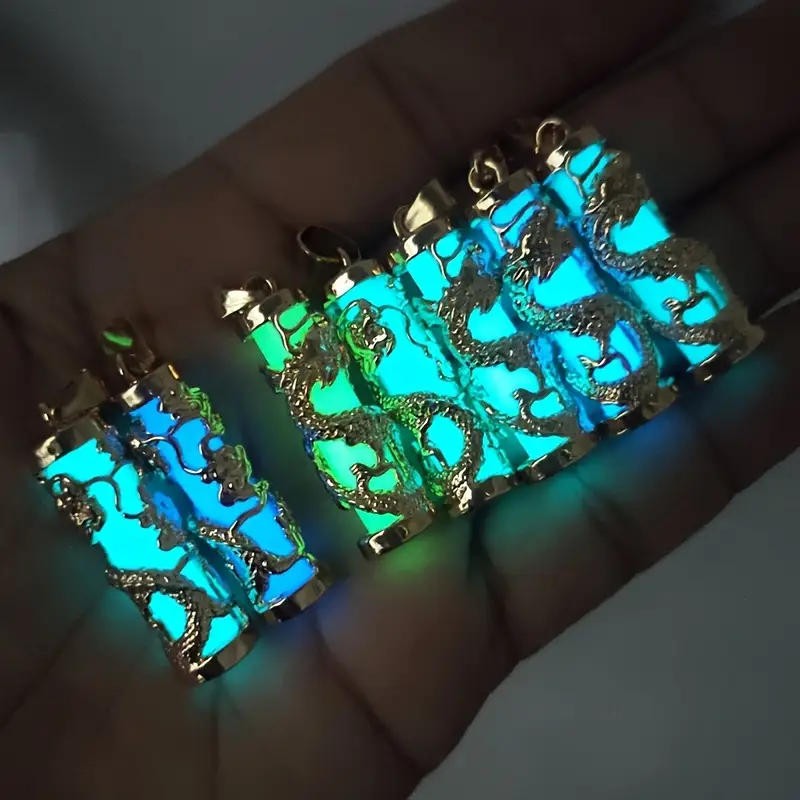 Dragon Pillar Luminous Pendant: A Versatile and Elegant Alloy Necklace for DIY Jewelry Crafting!