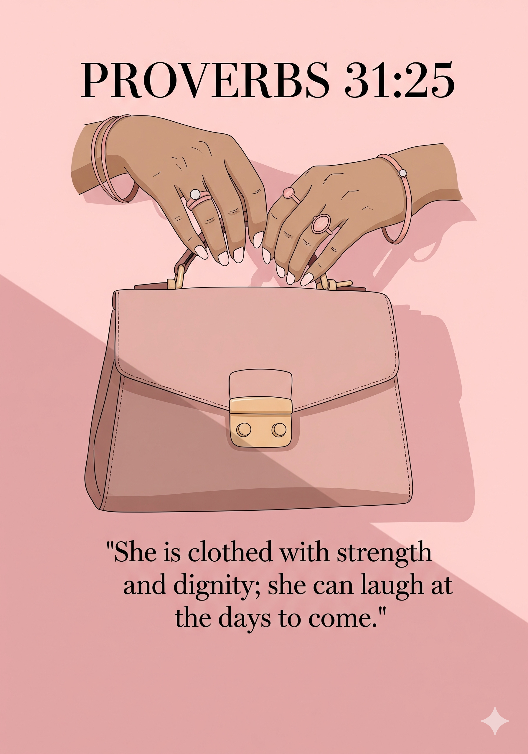 Bibical Verse. Elegant Pink Handbag Poster & Lives Template!