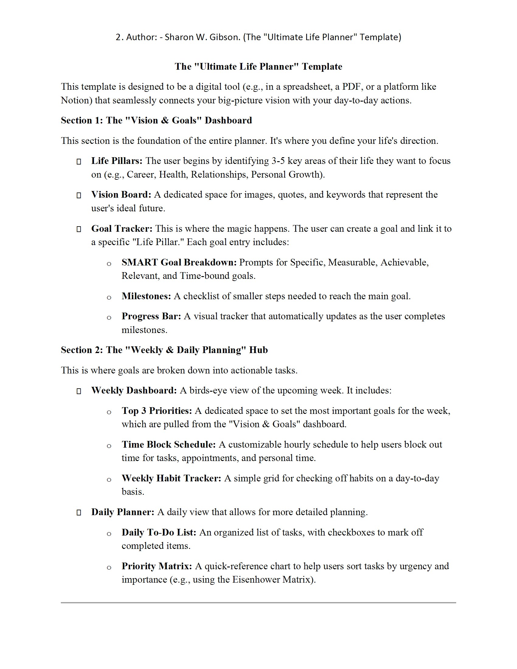 Ultimate Life Planner Template!