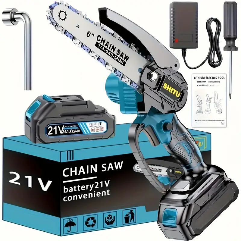 Mini Cordless Chainsaw – Lightweight & Powerful for Easy Yard Work!