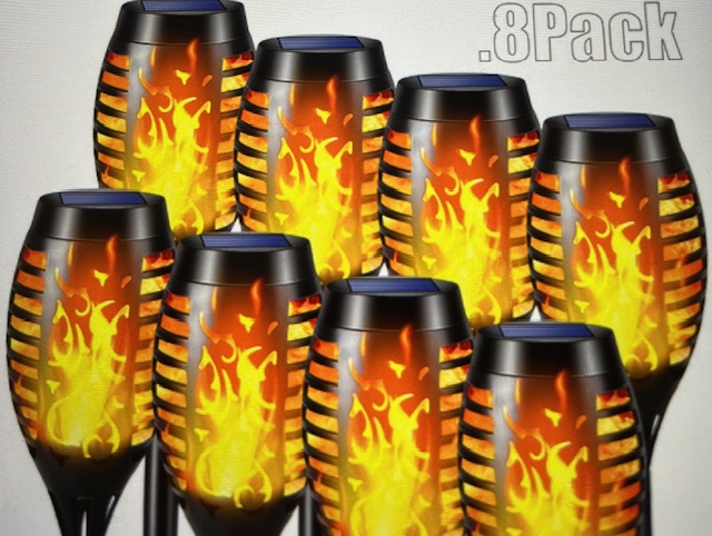 8 Pack Solar Torch Lights Outdoor – Dancing Flickering Flame Effect with Auto On/Off!