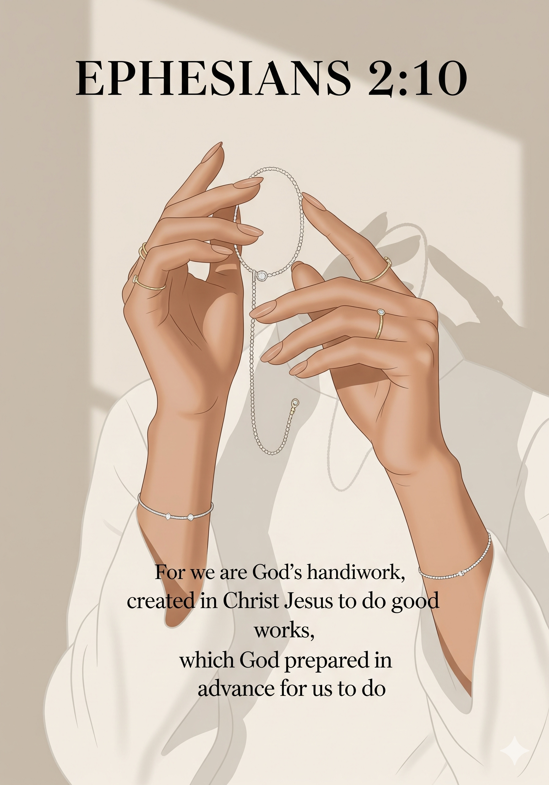 Bibical Verse. Elegant Silver Chain Bracelet Poster & Lives Template!  