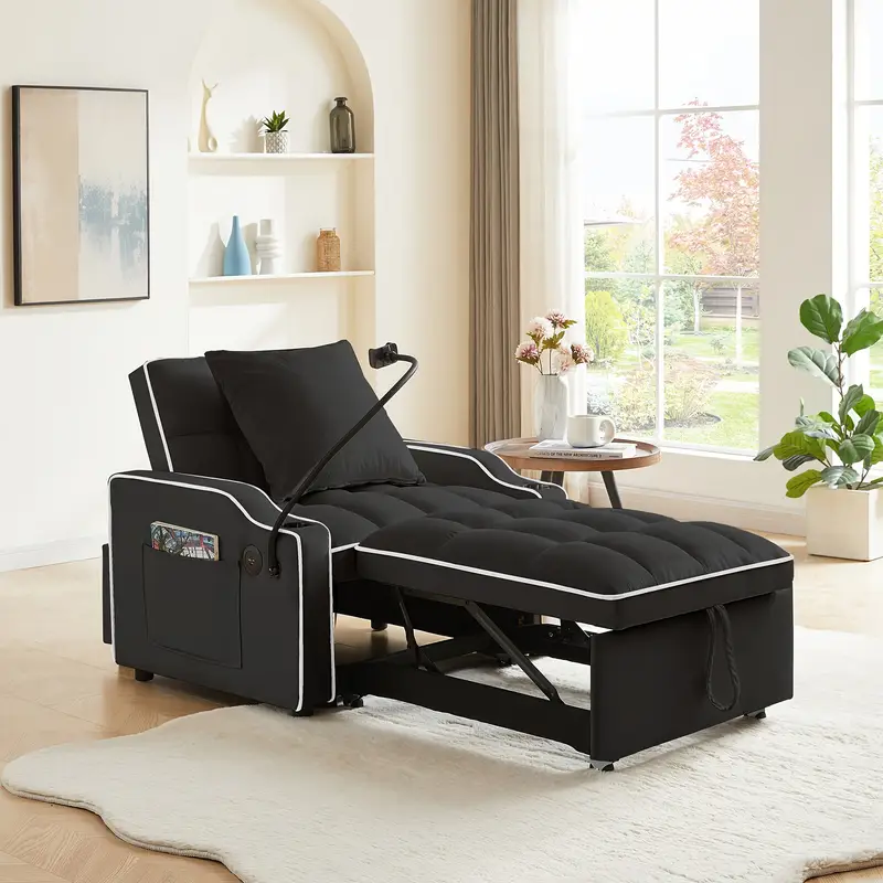 Innovative Space-Saving Solution: 3-in-1 Sleeper Sofa Chair with Smart Features