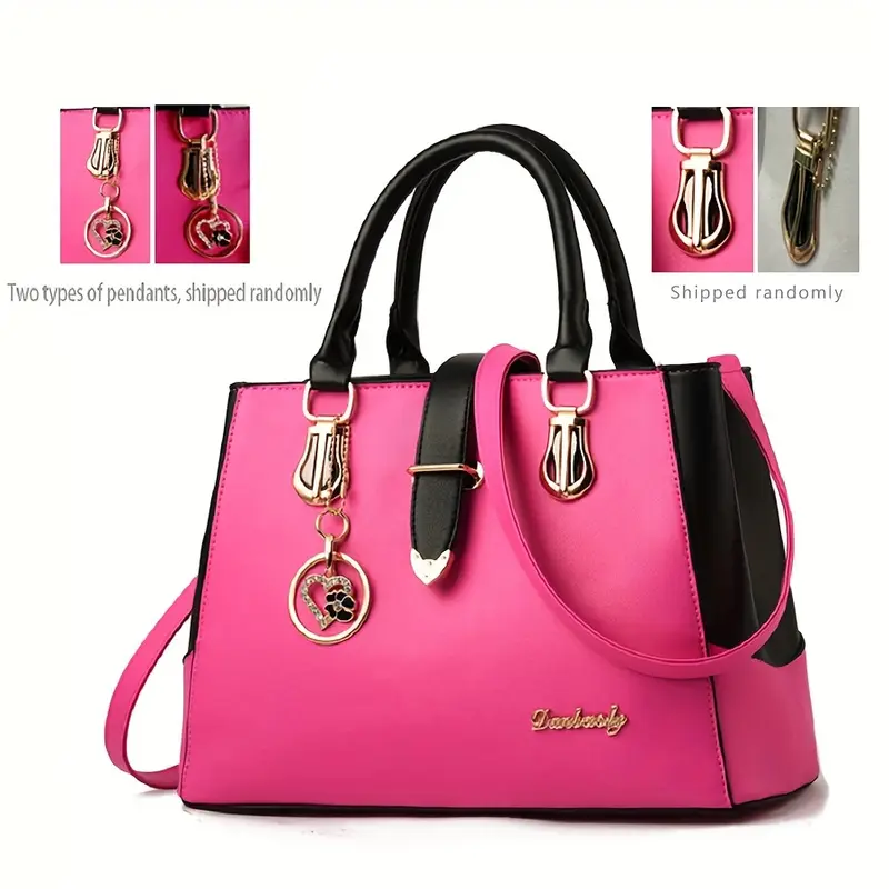 Sophisticated Professional Carryall: Women's Letter Detail Shoulder Bag!