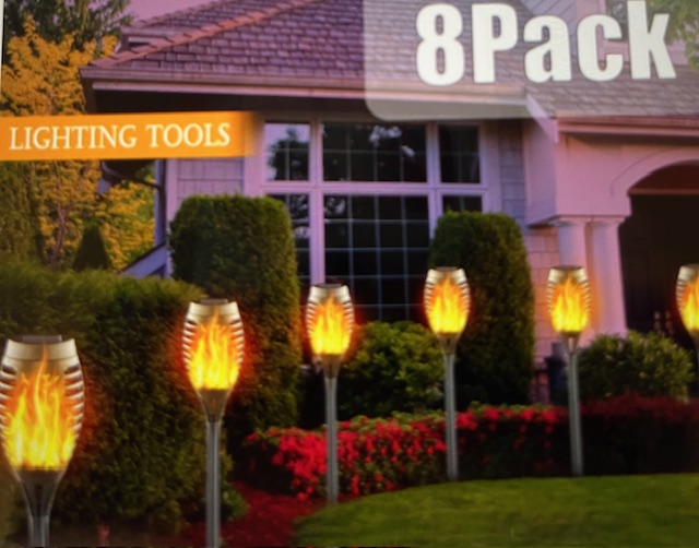 8 Pack Solar Torch Lights Outdoor – Dancing Flickering Flame Effect with Auto On/Off!
