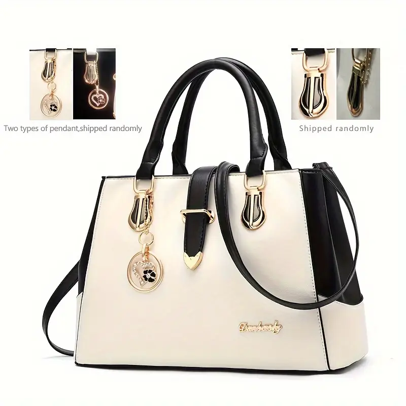 Sophisticated Professional Carryall: Women's Letter Detail Shoulder Bag!
