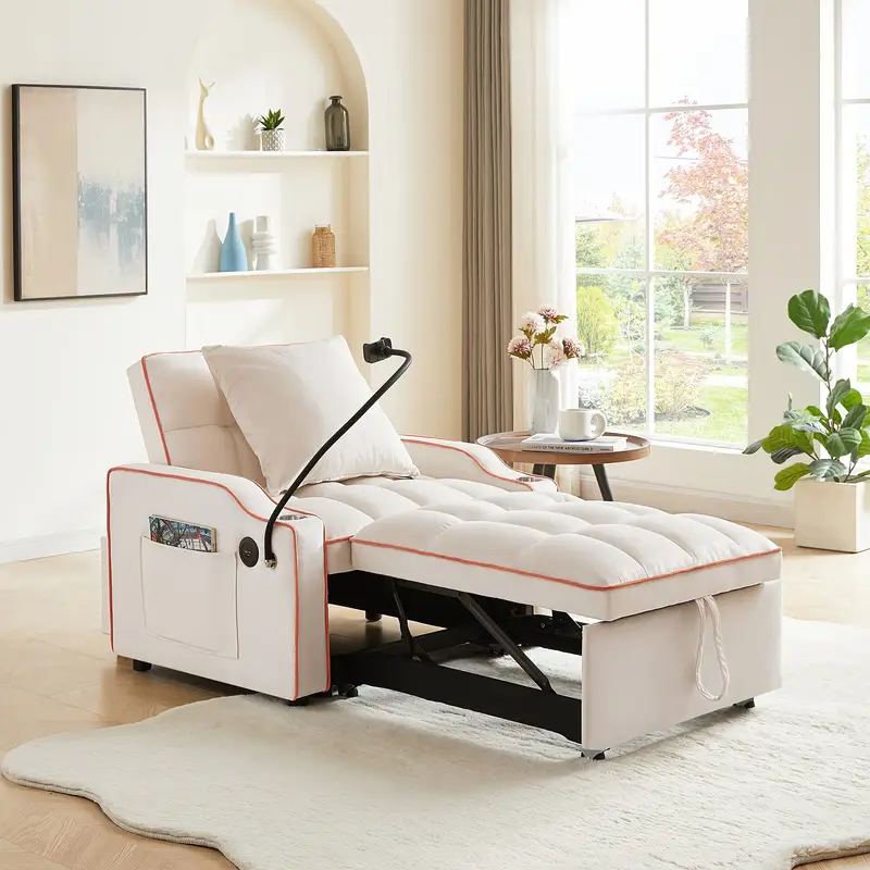 Innovative Space-Saving Solution: 3-in-1 Sleeper Sofa Chair with Smart Features