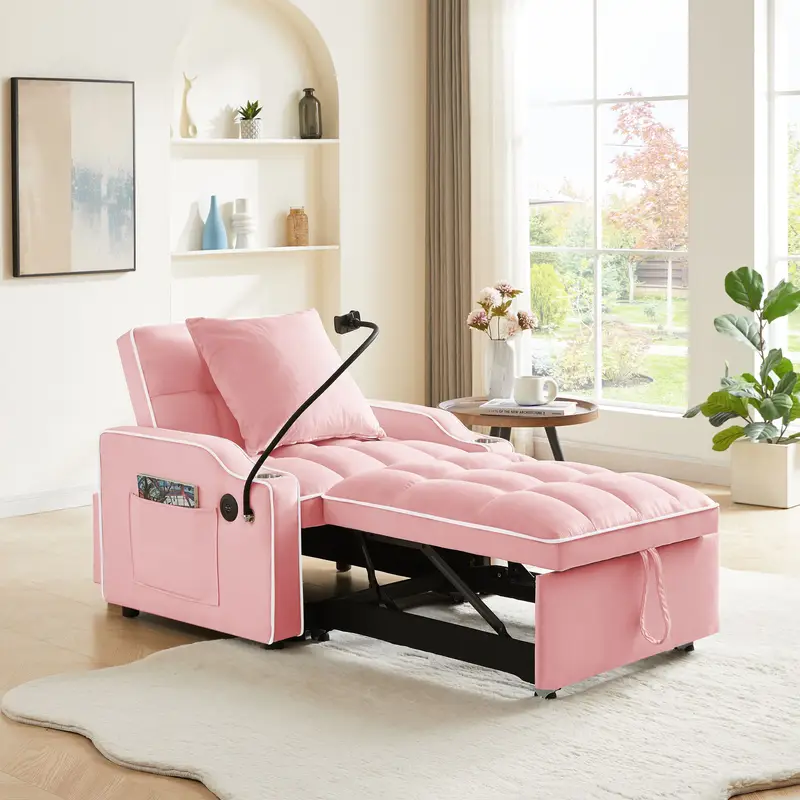 Innovative Space-Saving Solution: 3-in-1 Sleeper Sofa Chair with Smart Features