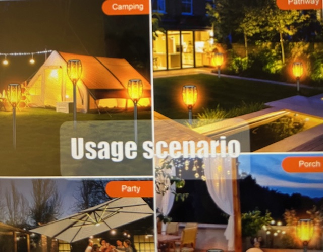 8 Pack Solar Torch Lights Outdoor – Dancing Flickering Flame Effect with Auto On/Off!