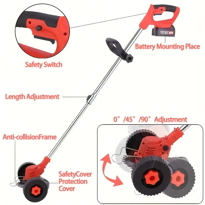 Powerful Cordless Electric Lawn Mower – 3 Blades & Dual Batteries for Effortless Yard Care!