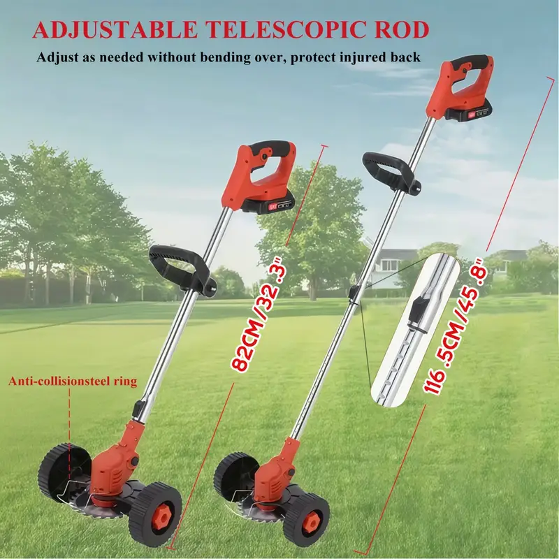 Powerful Cordless Electric Lawn Mower – 3 Blades & Dual Batteries for Effortless Yard Care!