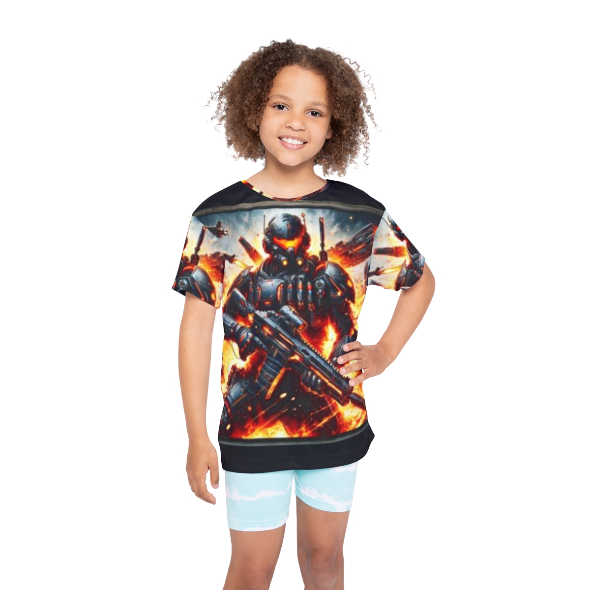 Kids Sports Jersey - Action-Packed Firefighter Design for Young Adventurers
