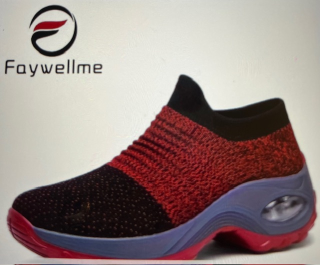 Faywell Women's High-Top Knit Sneakers – Shock-Absorbing, Air Cushion Sole!