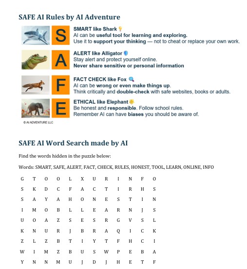 SAFE AI Rules and word search