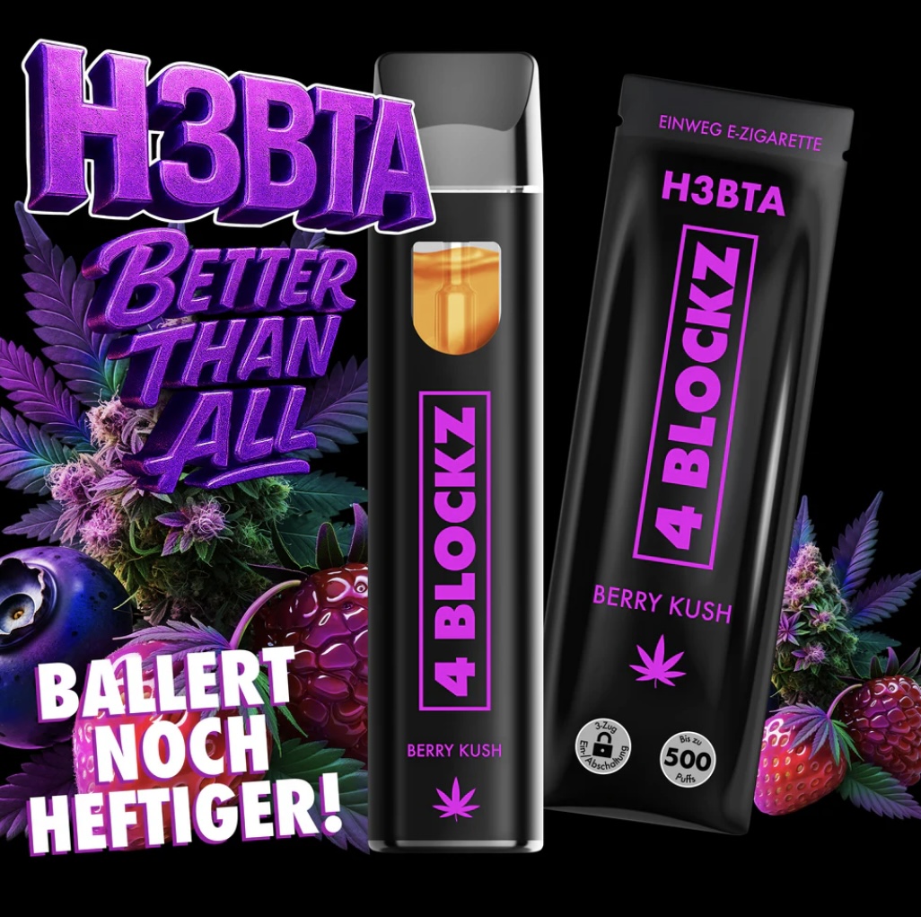 H3BTA 4Blockz Berry Kush Einweg E-Zigarette - 10stk - im Gebinde