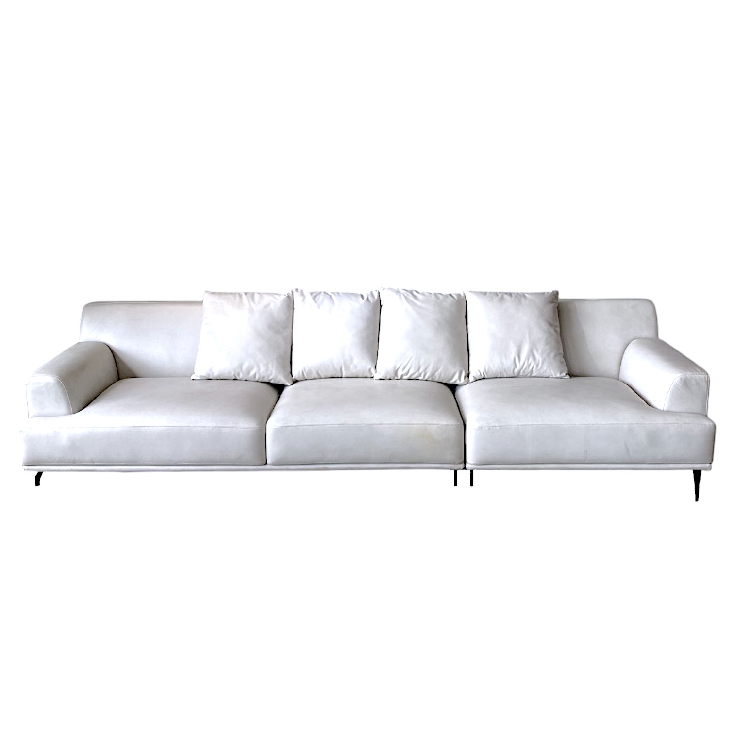 Sillón tres divisiones cuero sintético beige CN23SOF02