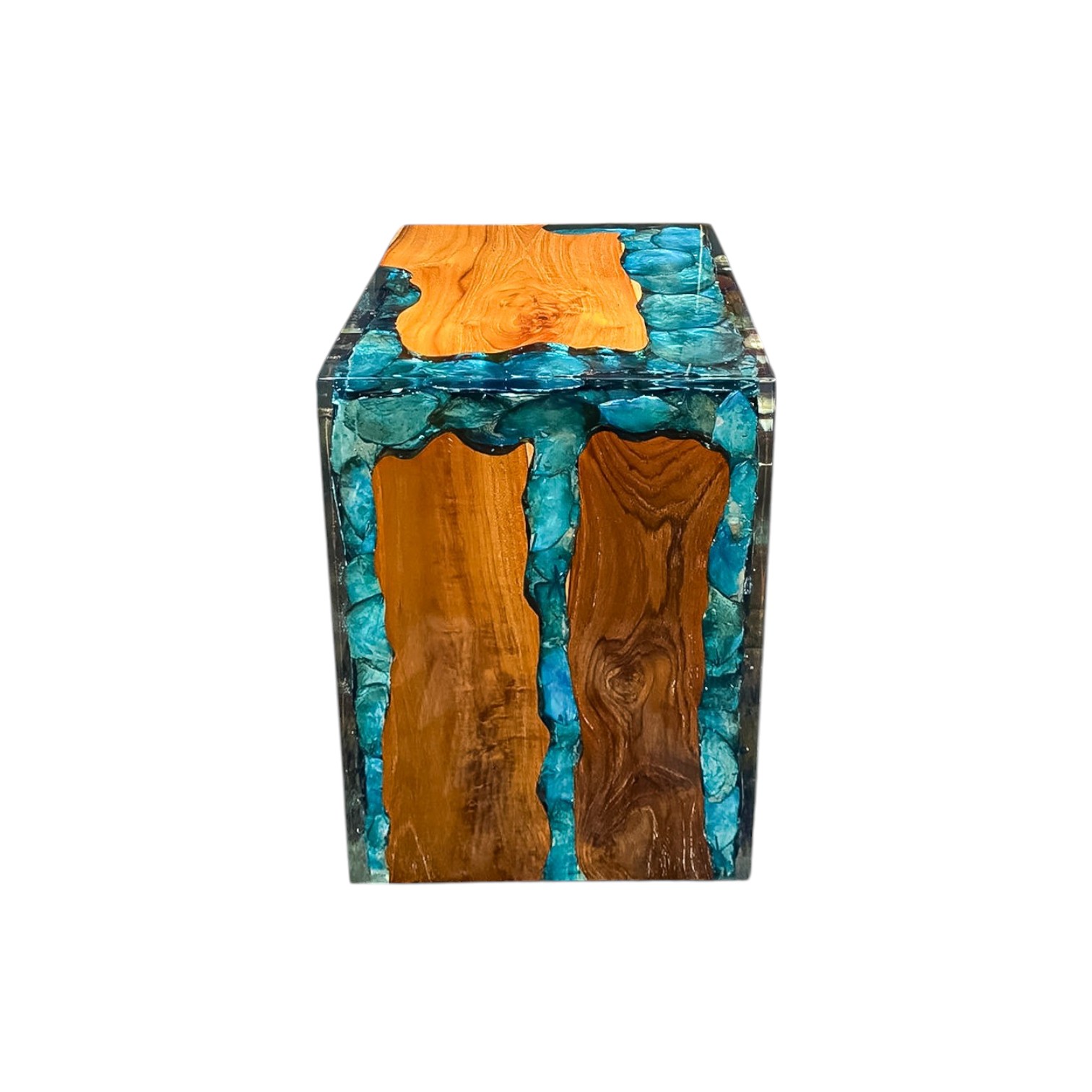 Indonesia taburete en cubo con resina IDTA01