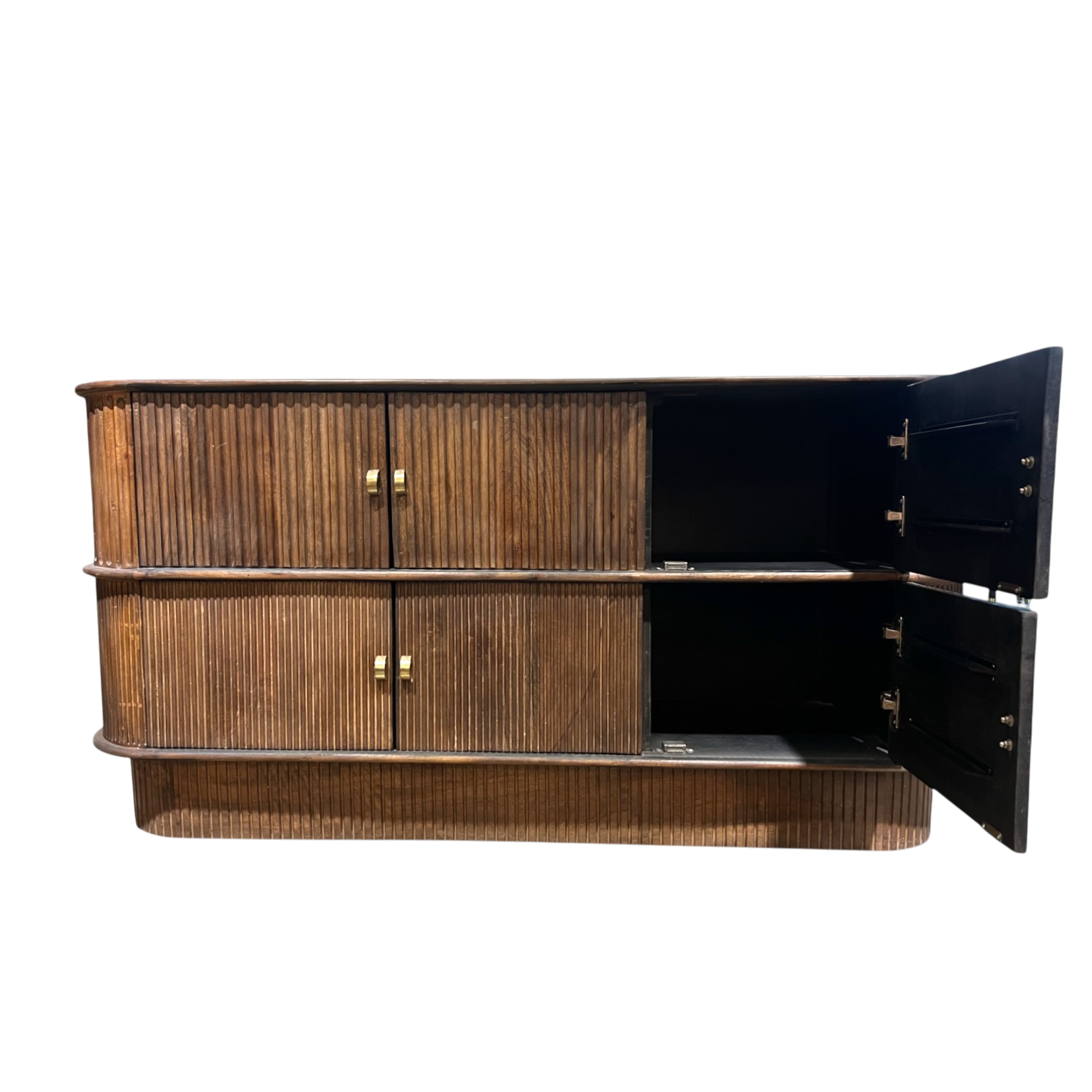 India gabinete ovalado con rayas de madera IN23SI18