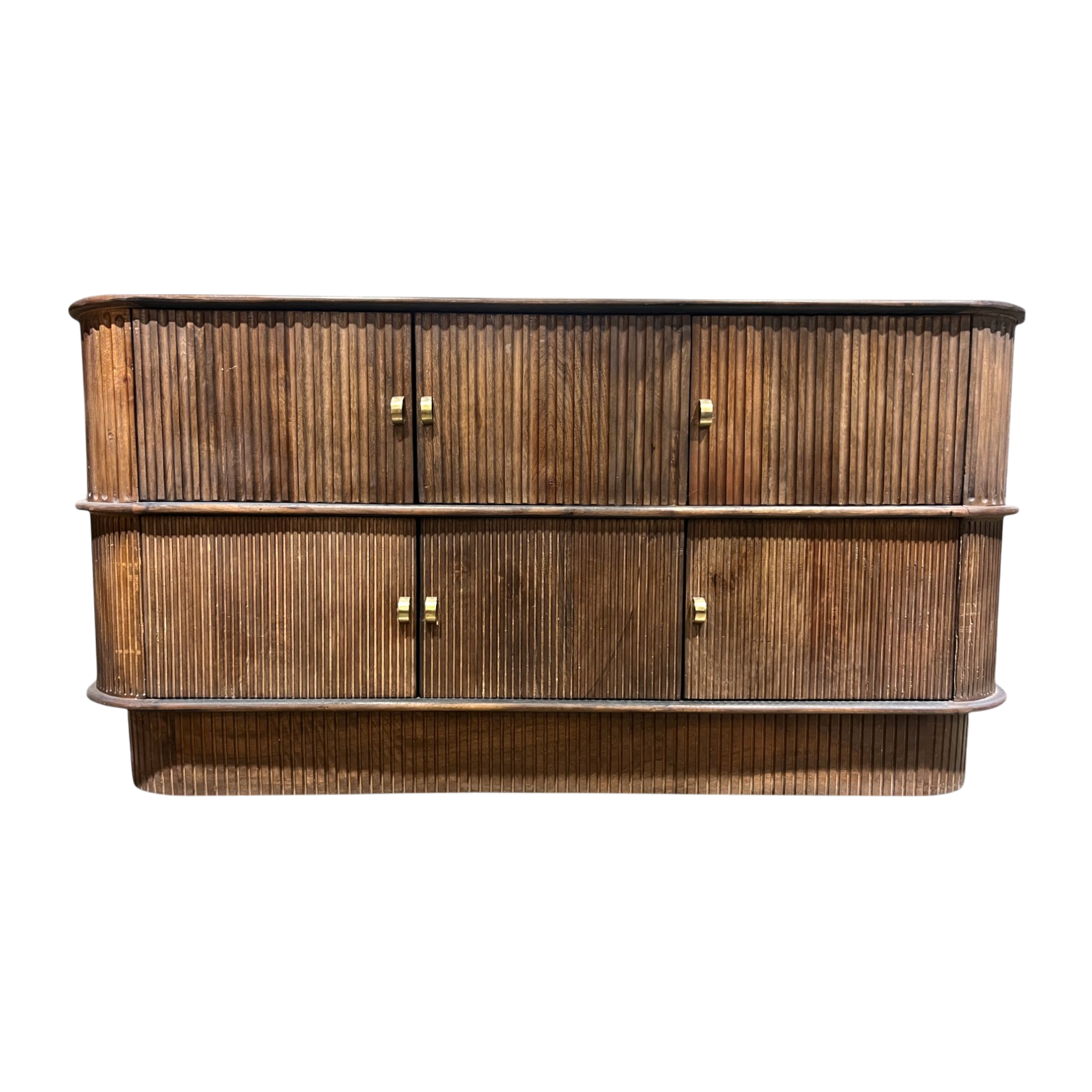 India gabinete ovalado con rayas de madera IN23SI18