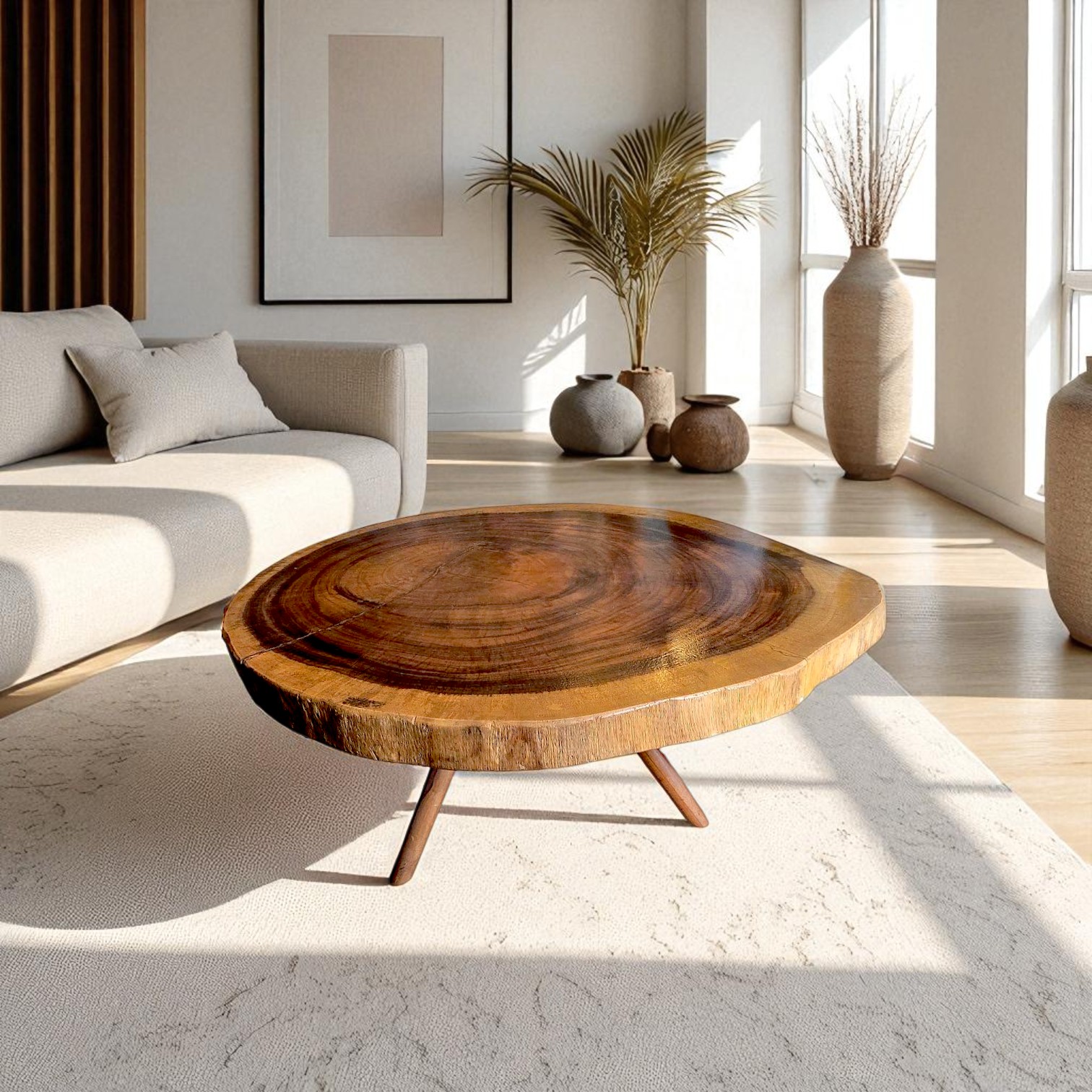 Mesa de centro rodela madera CLM29
