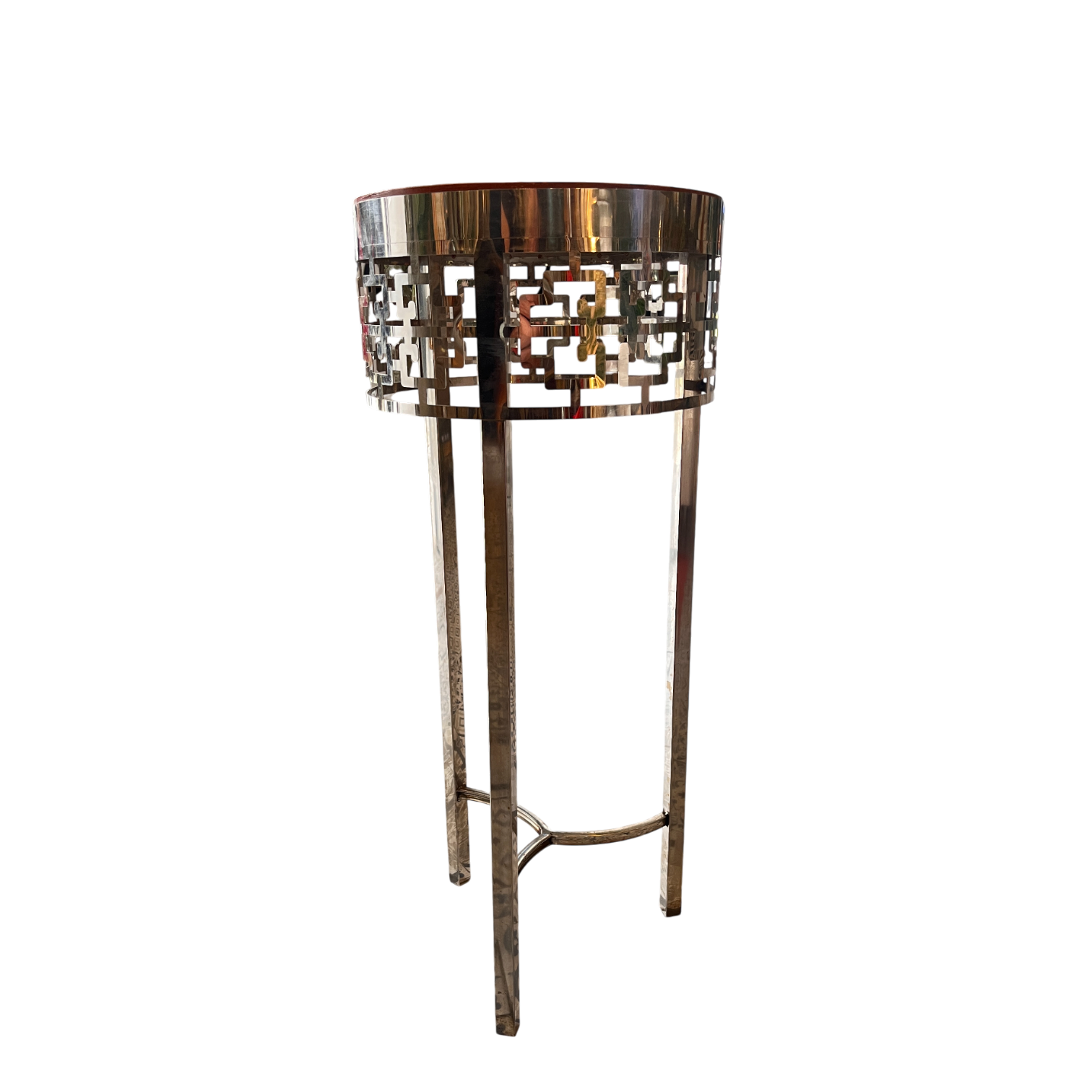 Mesa auxiliar acero y madera 