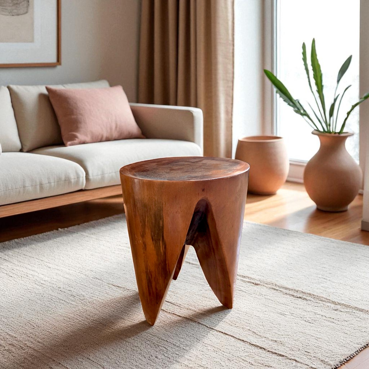 Indonesia taburete en madera IDBP001