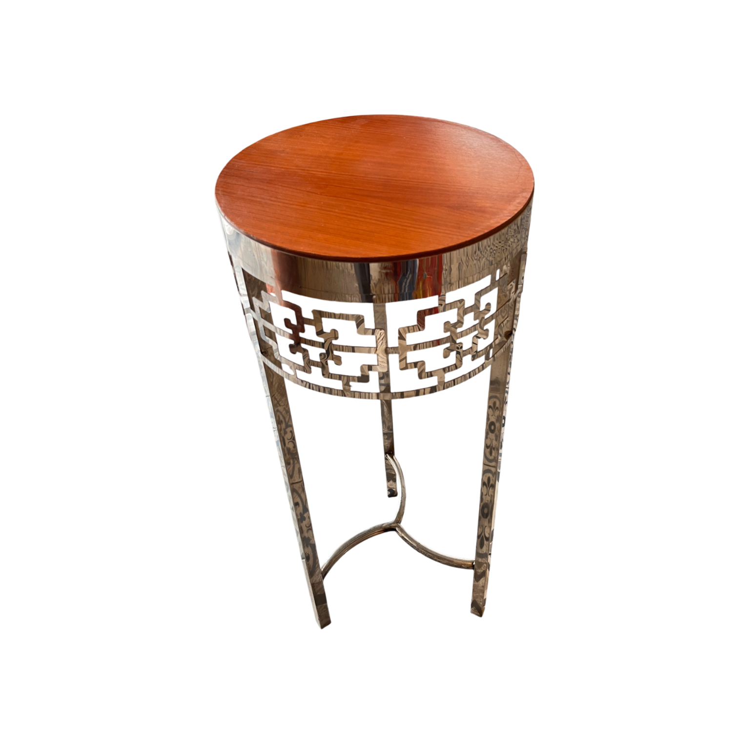 Mesa auxiliar acero y madera