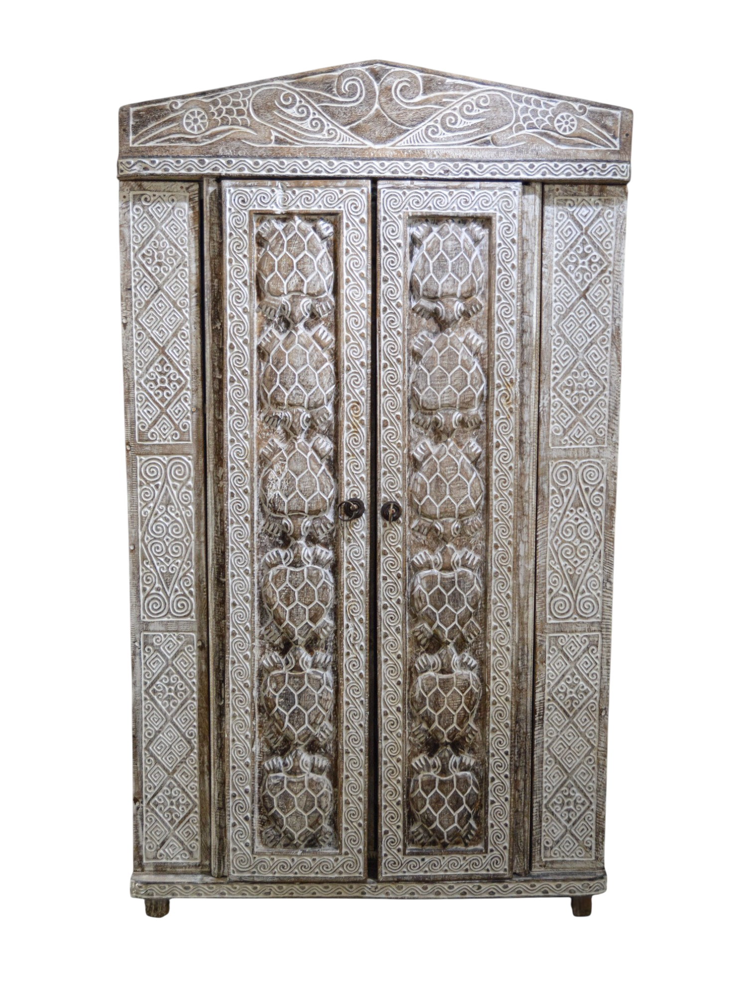 ARMARIO ALTO 2P TALLADO TECA LAUT IDA09