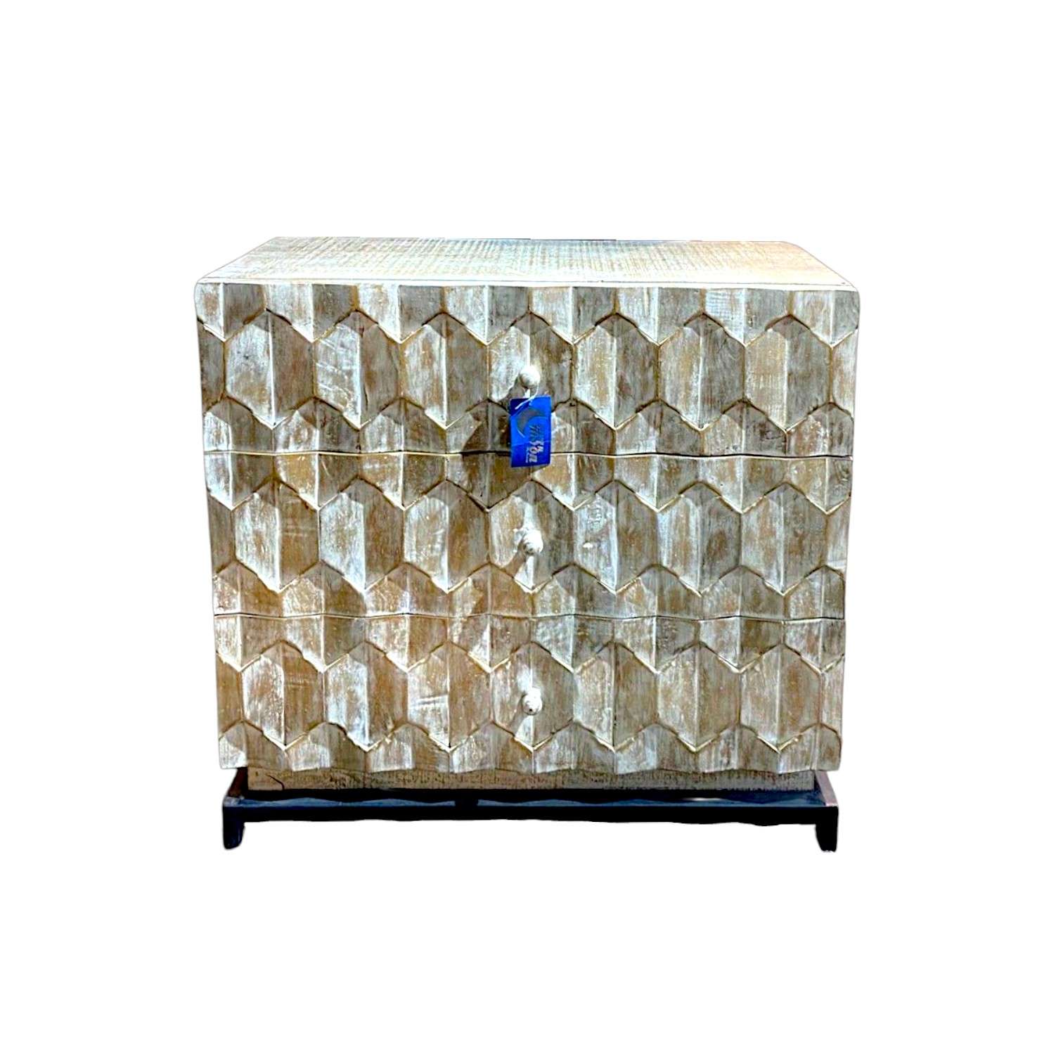 India mueble diseños hexagonales 3 cajones INMU0301