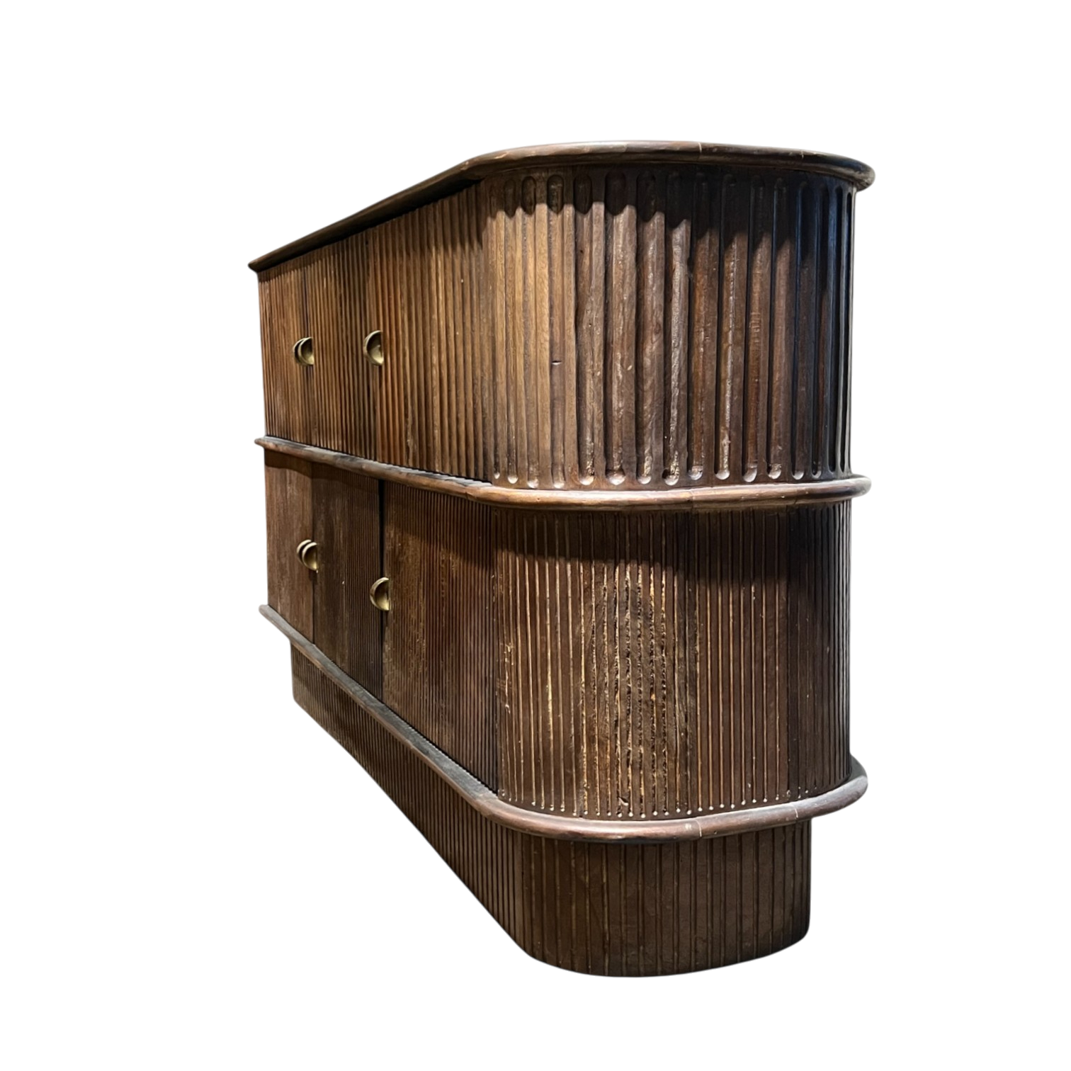 India gabinete ovalado con rayas de madera IN23SI18