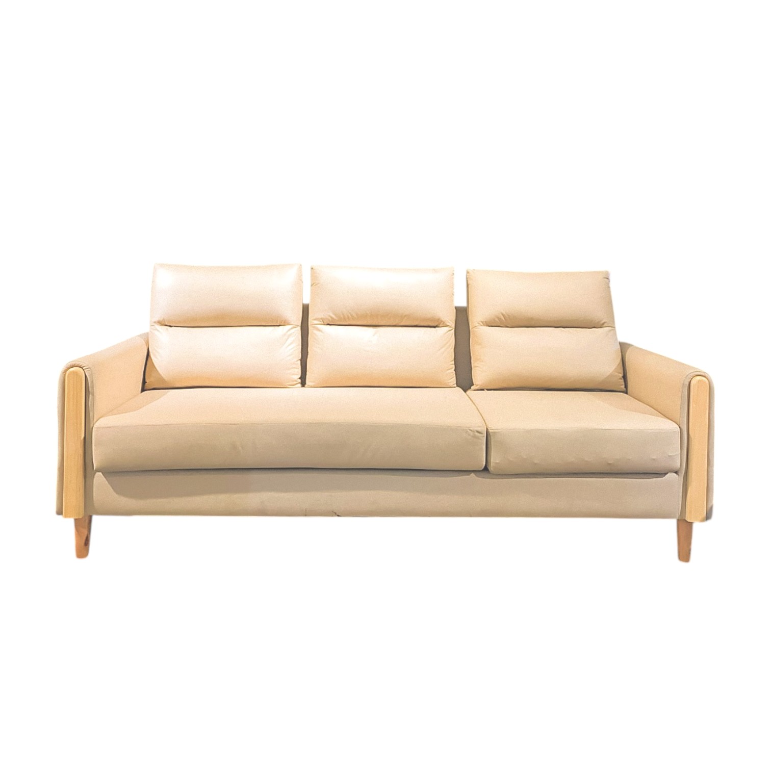 Sofá beige borde madera llano CNSOF1812