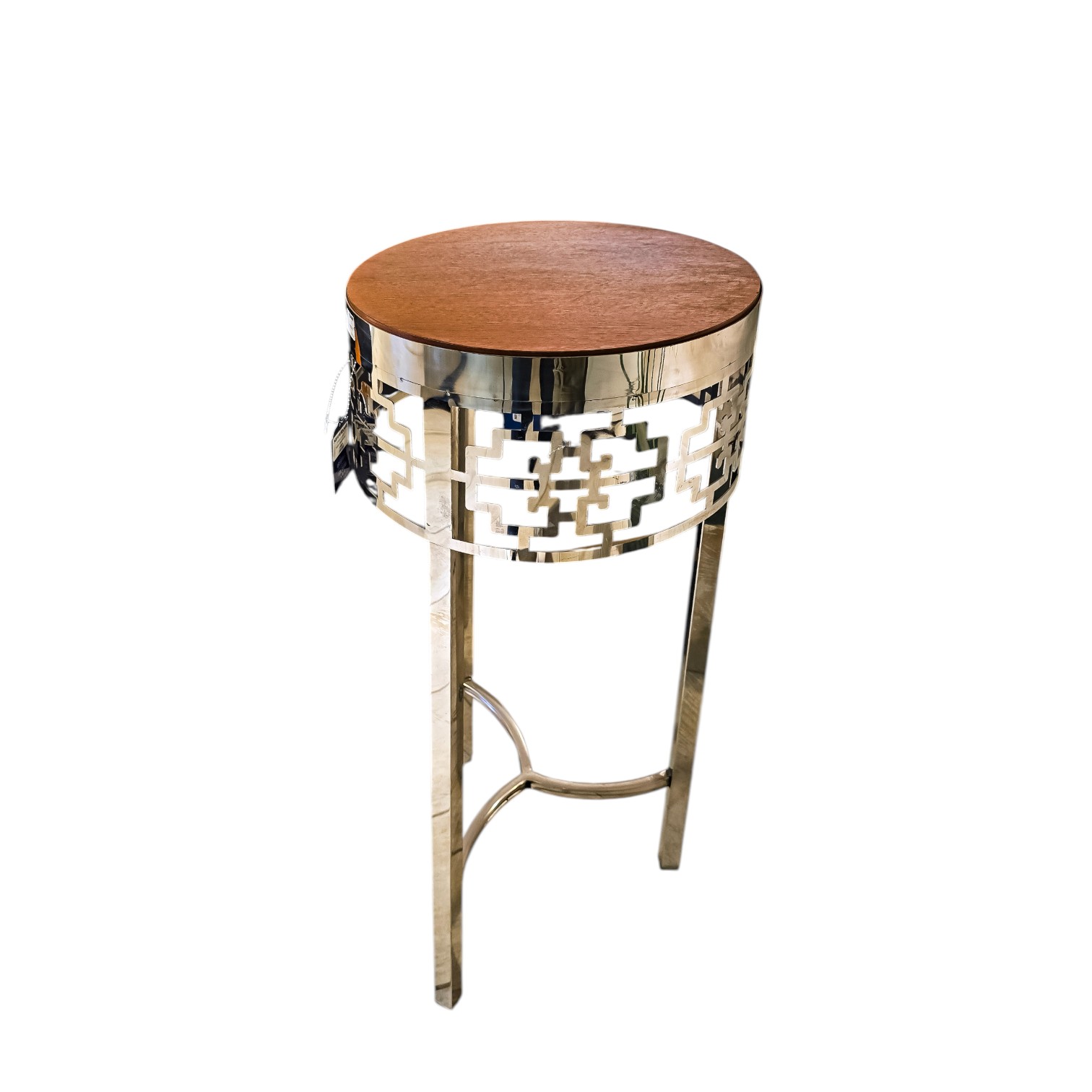 Mesa auxiliar acero y madera 