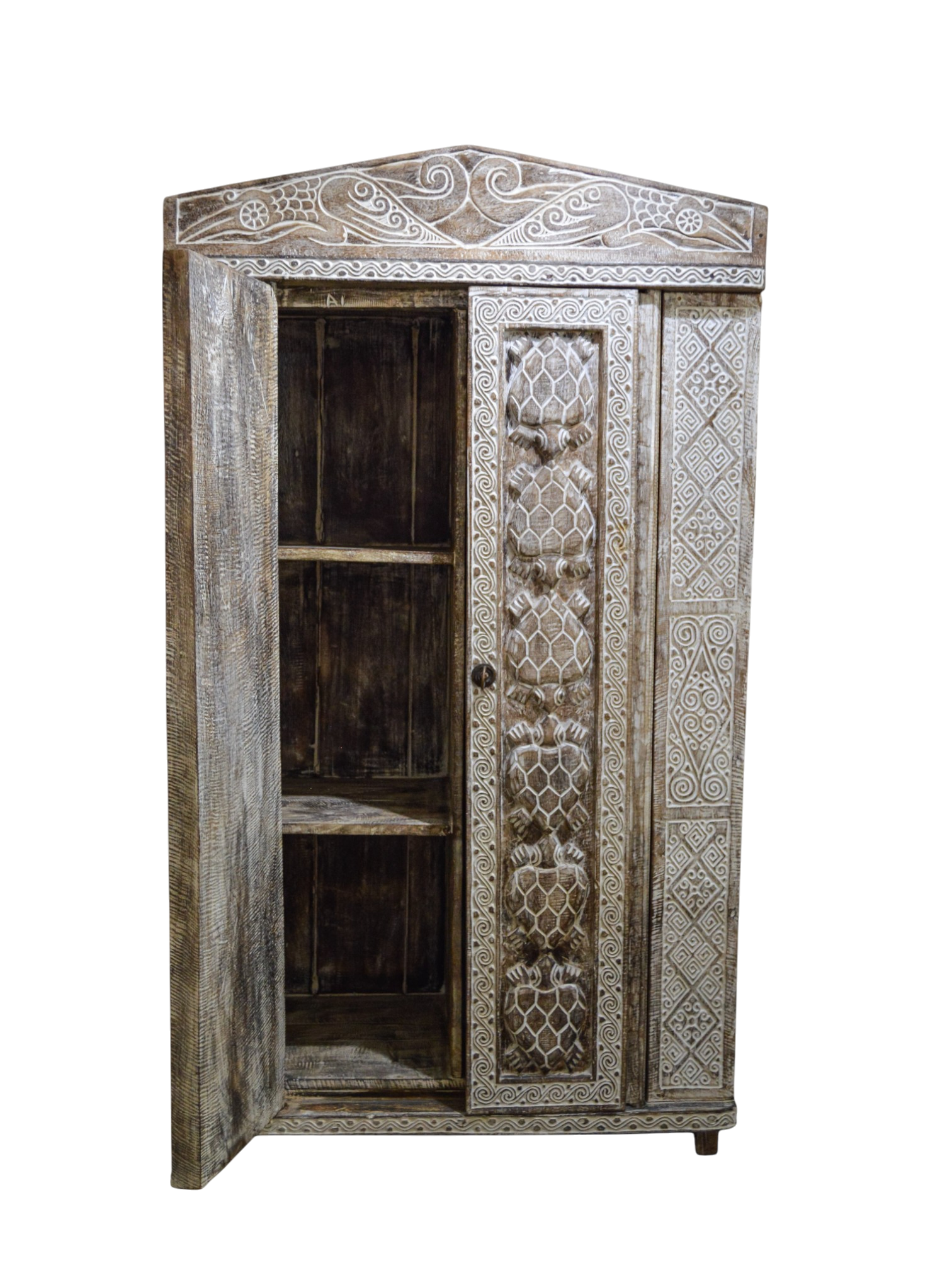 ARMARIO ALTO 2P TALLADO TECA LAUT IDA09