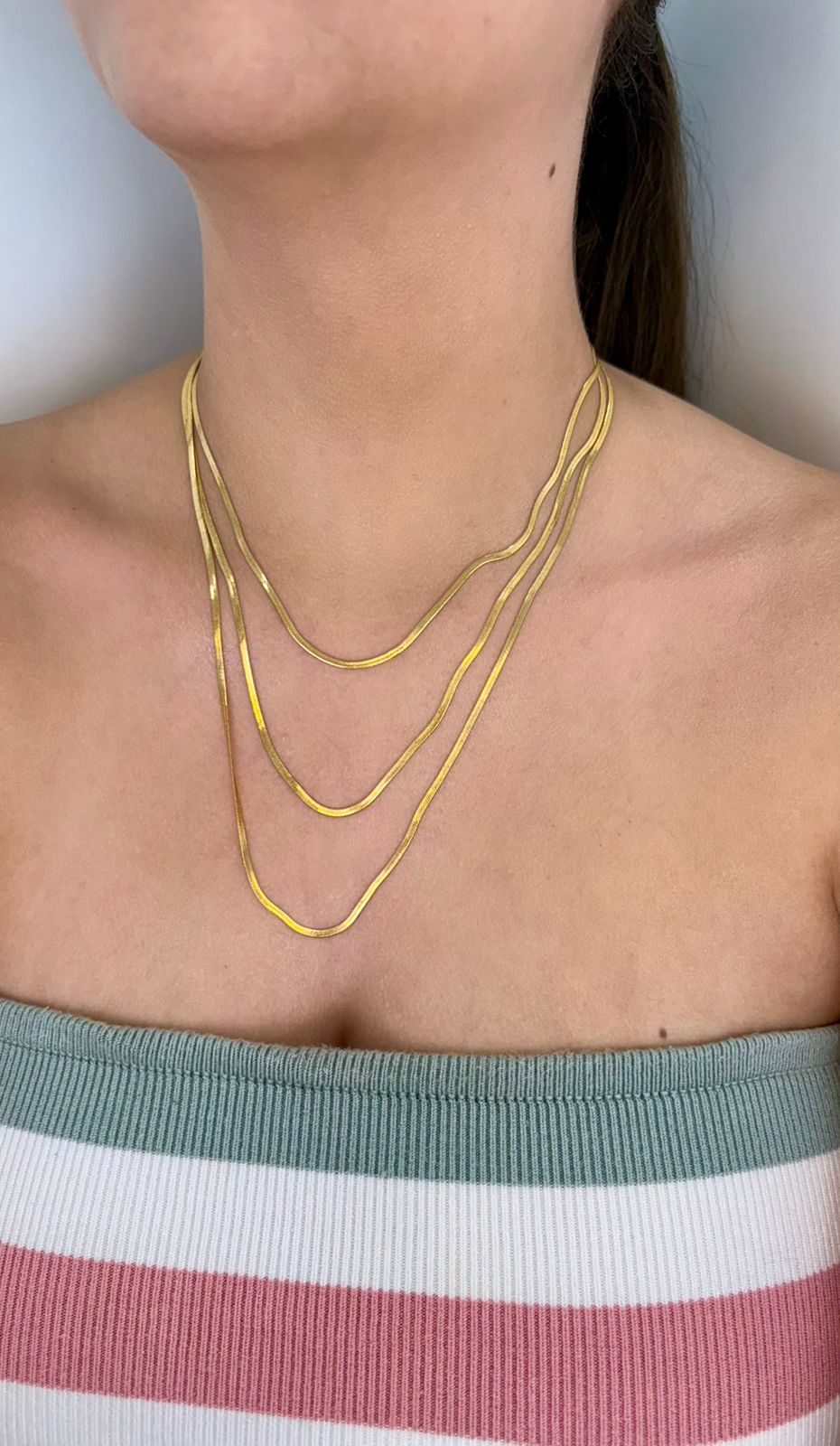 Colar Triplo Snake Dourado