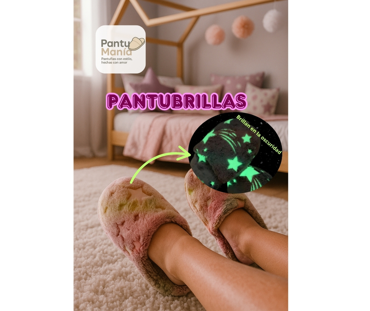 Pantuflas Pantubrillas rosa