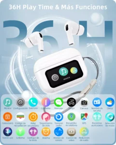 Auriculares intraurales inalámbricos Skululu TWS A9 PRO APP, blancos
