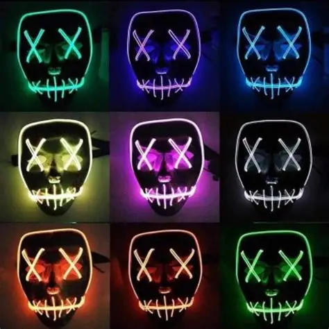 Máscara Luz Led Colores La Purga