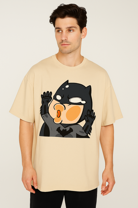 Beige Cartoon Oversize T-Shirt