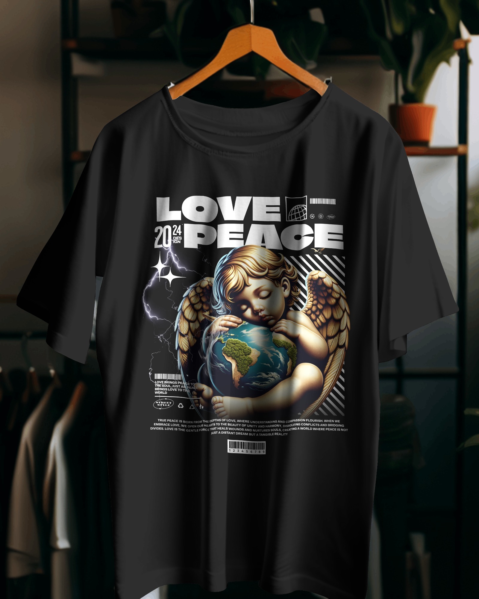 Love & Peace Oversized  T-Shirt