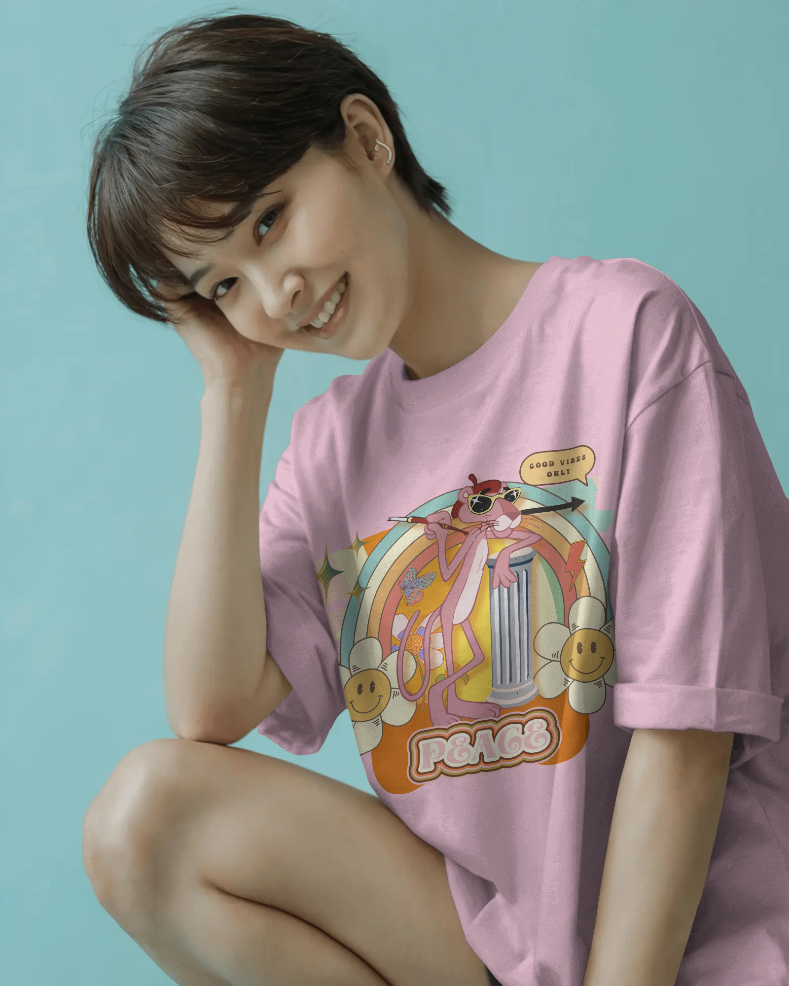 Pink Panther Retro Oversized T-Shirt