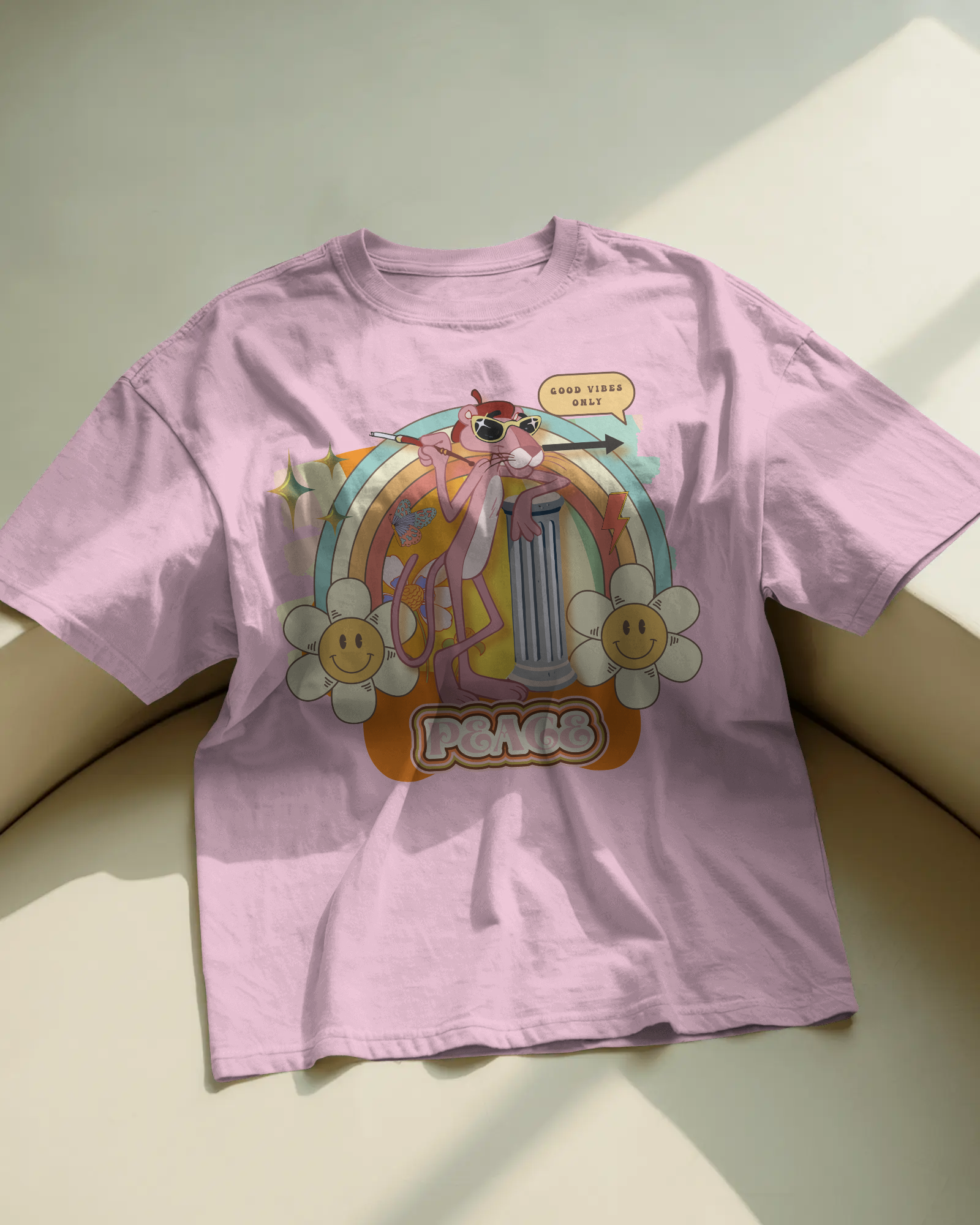 Pink Panther Retro Oversized  T-Shirt
